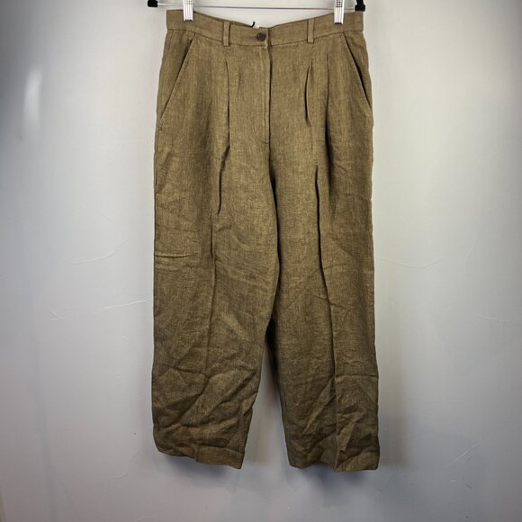 Banana Republic‎ Soho High-Rise Wide-Leg Linen Pant Size 10P - Picture 3 of 10